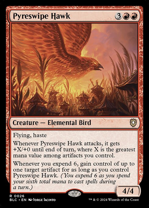 Pyreswipe Hawk - Bloomburrow Commander #26