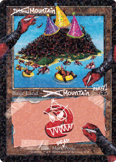 Mountain (7128) (Pool Party Foil) - Secret Lair Drop #7128