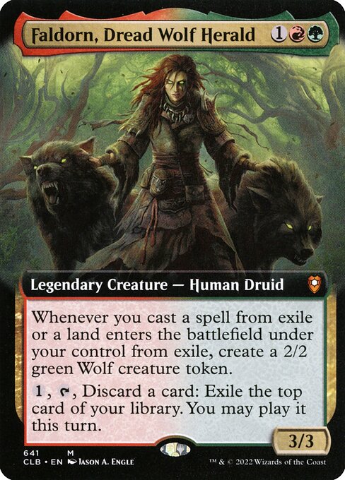 Faldorn, Dread Wolf Herald (Extended Art) - Commander Legends: Battle for Baldur's Gate #641