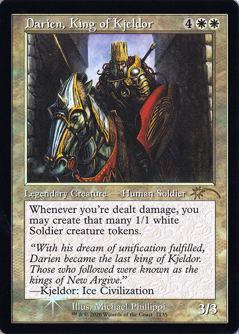 Darien, King of Kjeldor (Retro Frame) - Secret Lair Drop #7135
