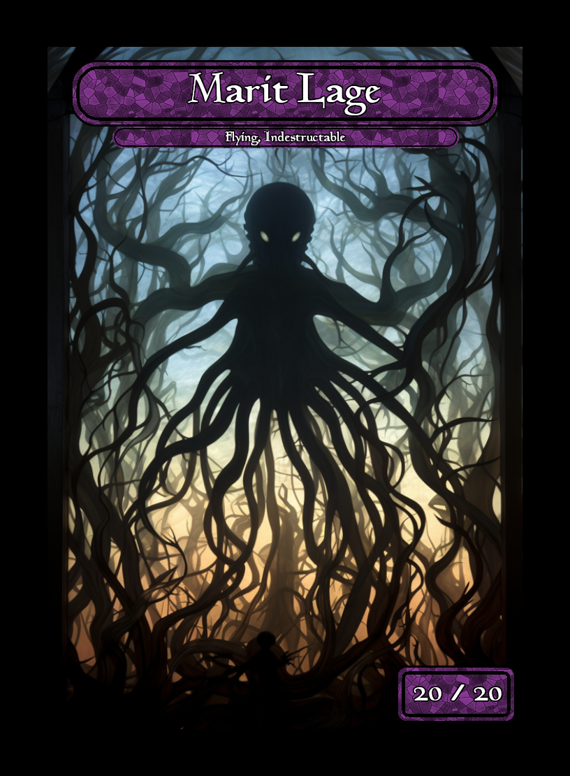 Marit Lage token - custom Stained Glass art design for tabletop gaming