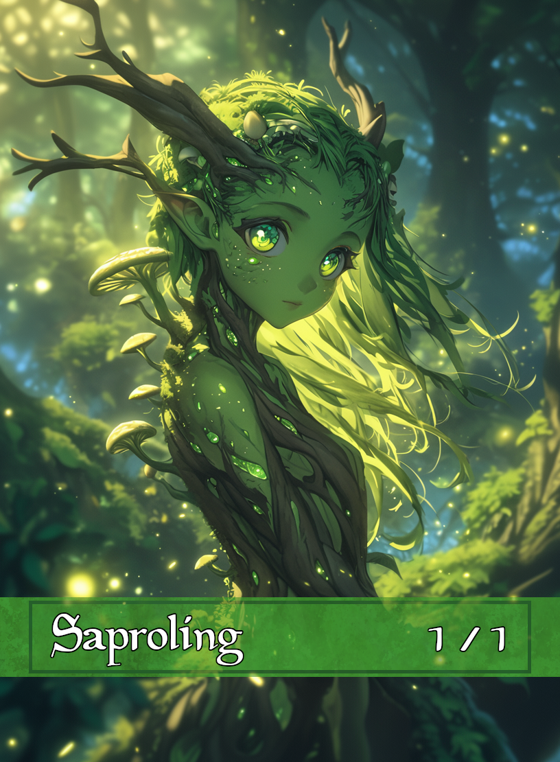 Saproling token - custom Anime art design for tabletop gaming