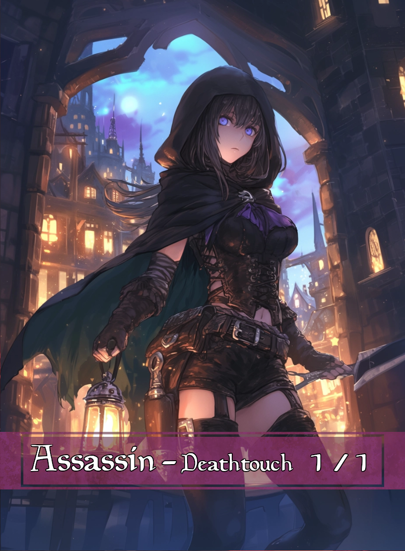 Assassin token - custom Anime art design for tabletop gaming