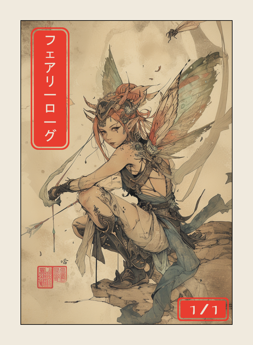 Faerie Rogue token - custom Japanese art design for tabletop gaming