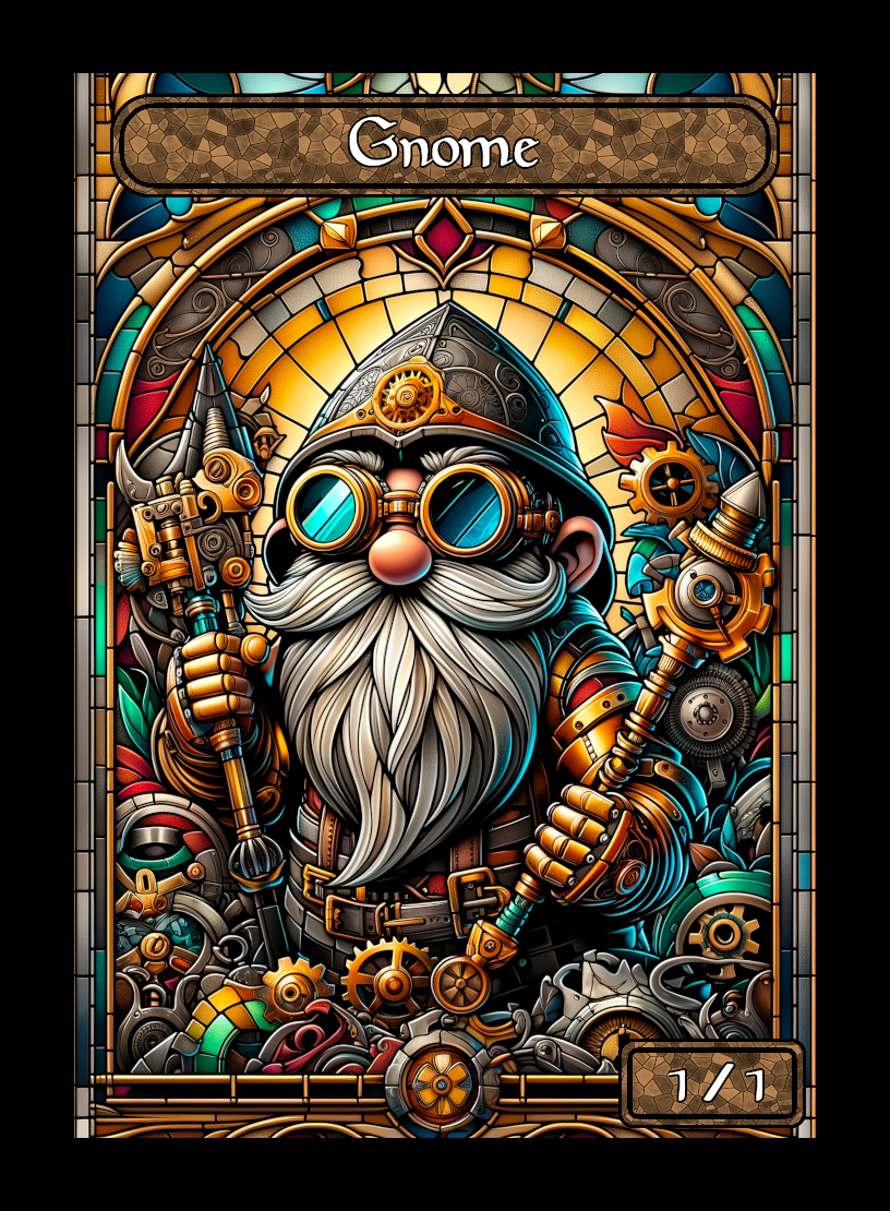Gnome Stained Glass Token