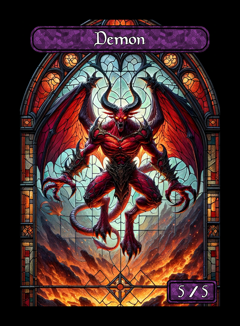 Demon Stained Glass Token