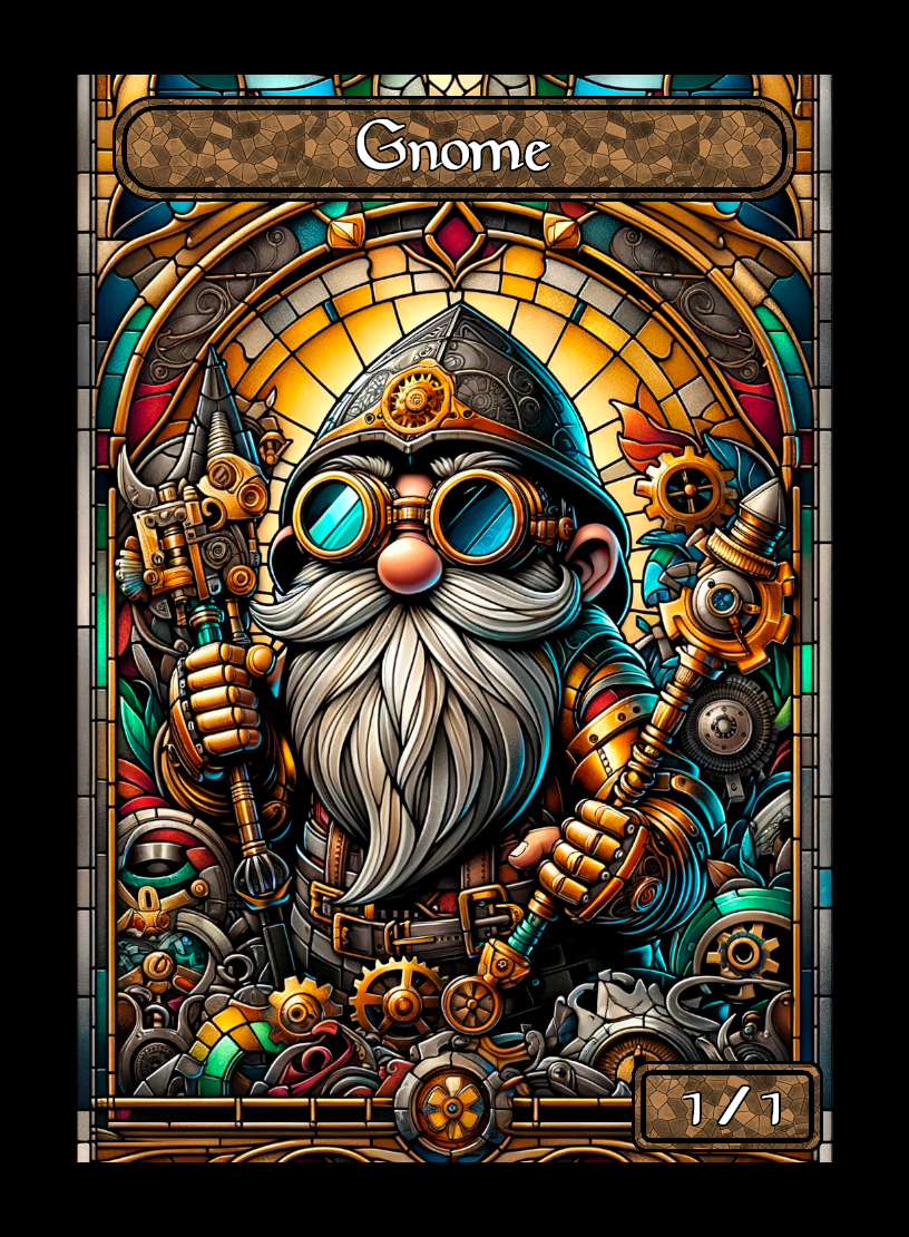 Gnome Stained Glass Token