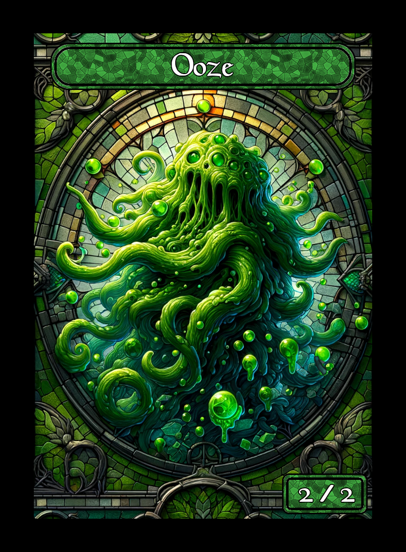 Ooze token - custom Stained Glass art design for tabletop gaming