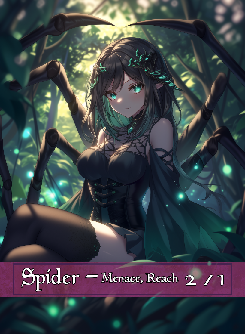 Spider token - custom Anime art design for tabletop gaming