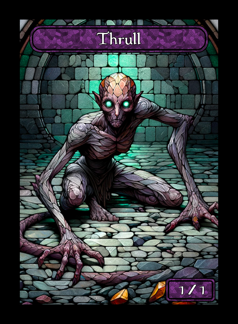Thrull token - custom Stained Glass art design for tabletop gaming