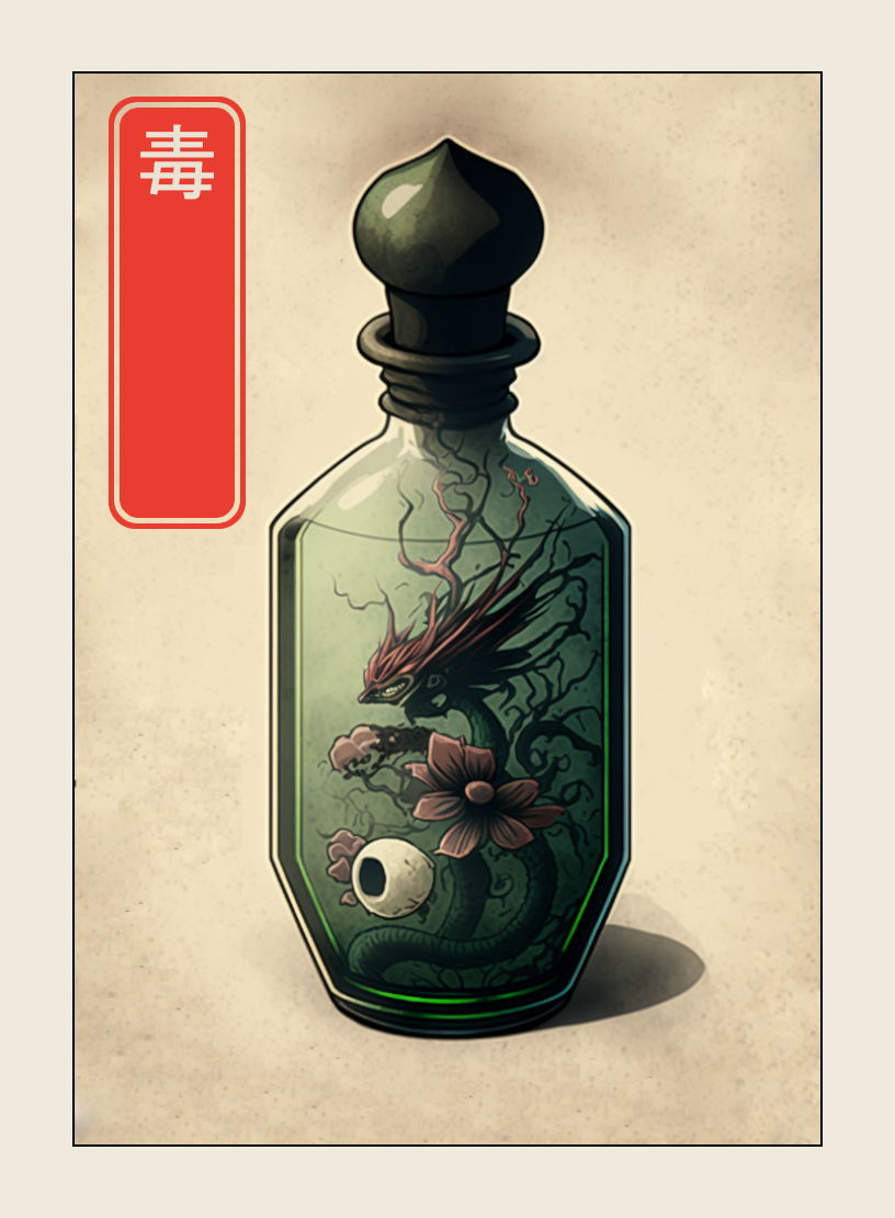 Poison token - custom Japanese art design for tabletop gaming