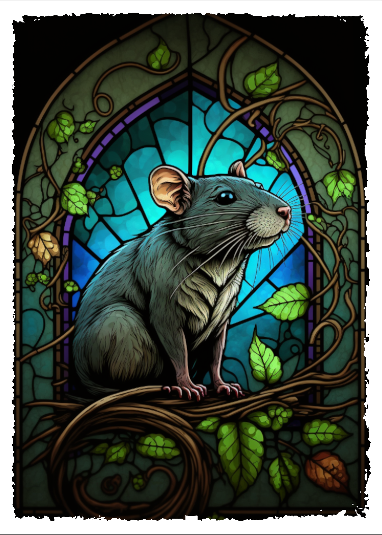 rat card sleeves Rat Stained Glass Sleeve