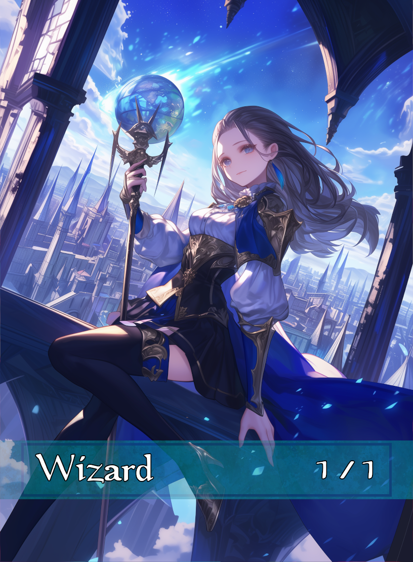 Wizard token - custom Anime art design for tabletop gaming