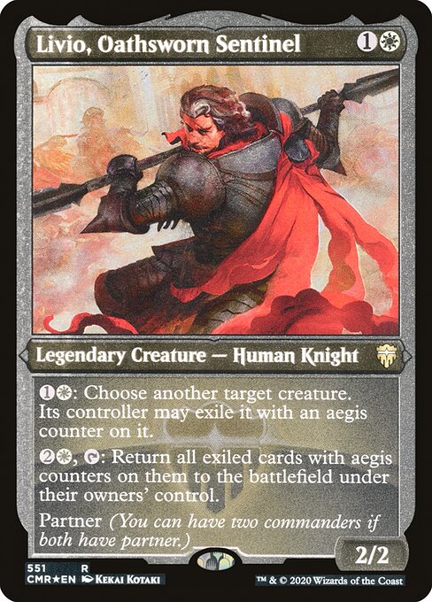 Livio, Oathsworn Sentinel (Foil Etched) - Commander Legends #551