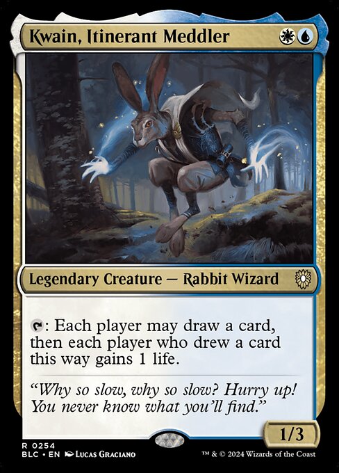 Kwain, Itinerant Meddler - Bloomburrow Commander #254