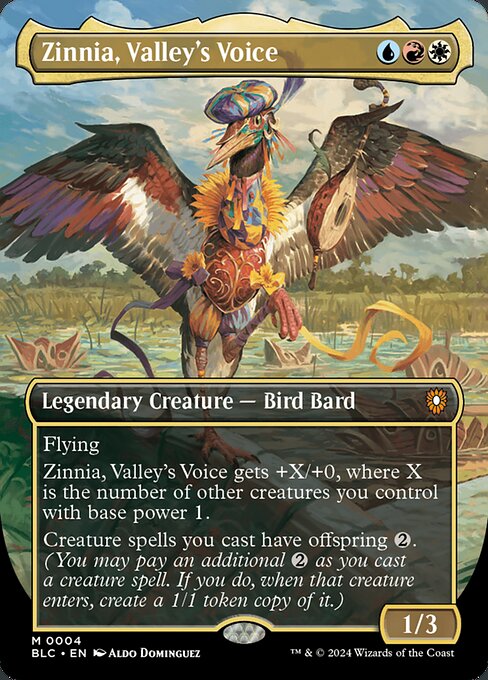 Zinnia, Valley's Voice (Borderless) - Bloomburrow Commander #4