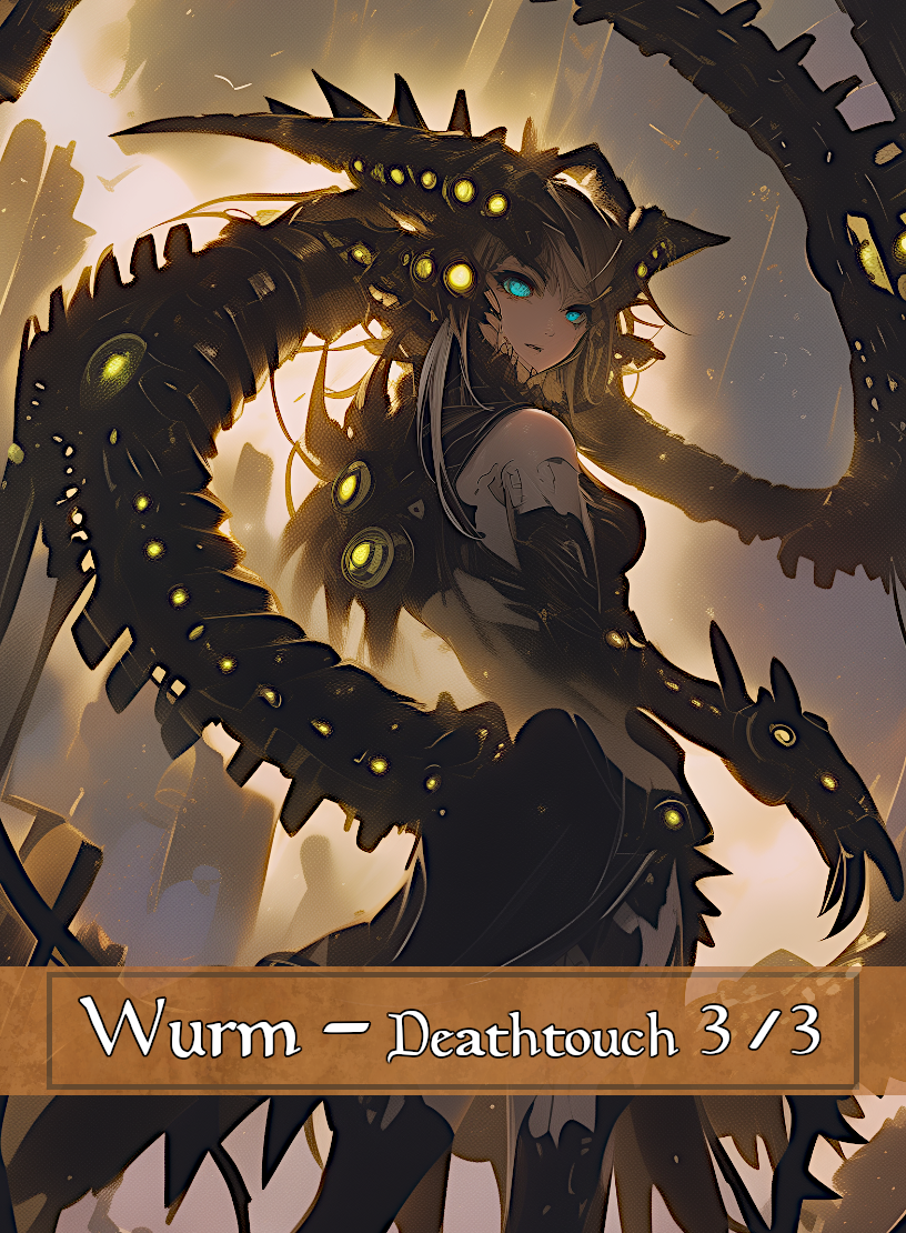 Wurm token - custom Anime art design for tabletop gaming