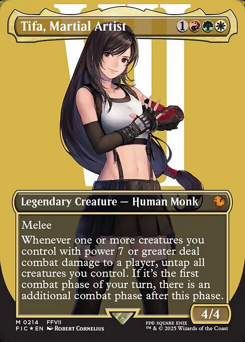 Tifa, Martial Artist (Borderless) (Surge Foil) - Commander: FINAL FANTASY: - 214 - Near Mint Foil