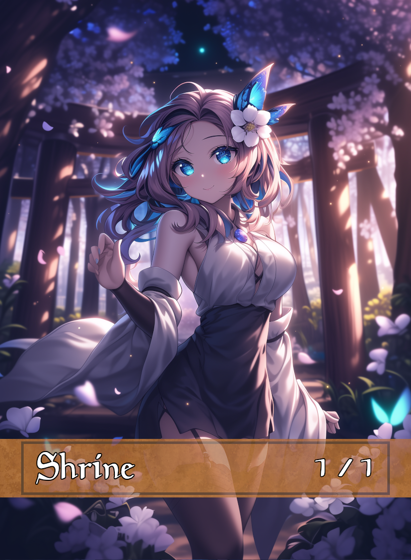 Shrine token - custom Anime art design for tabletop gaming