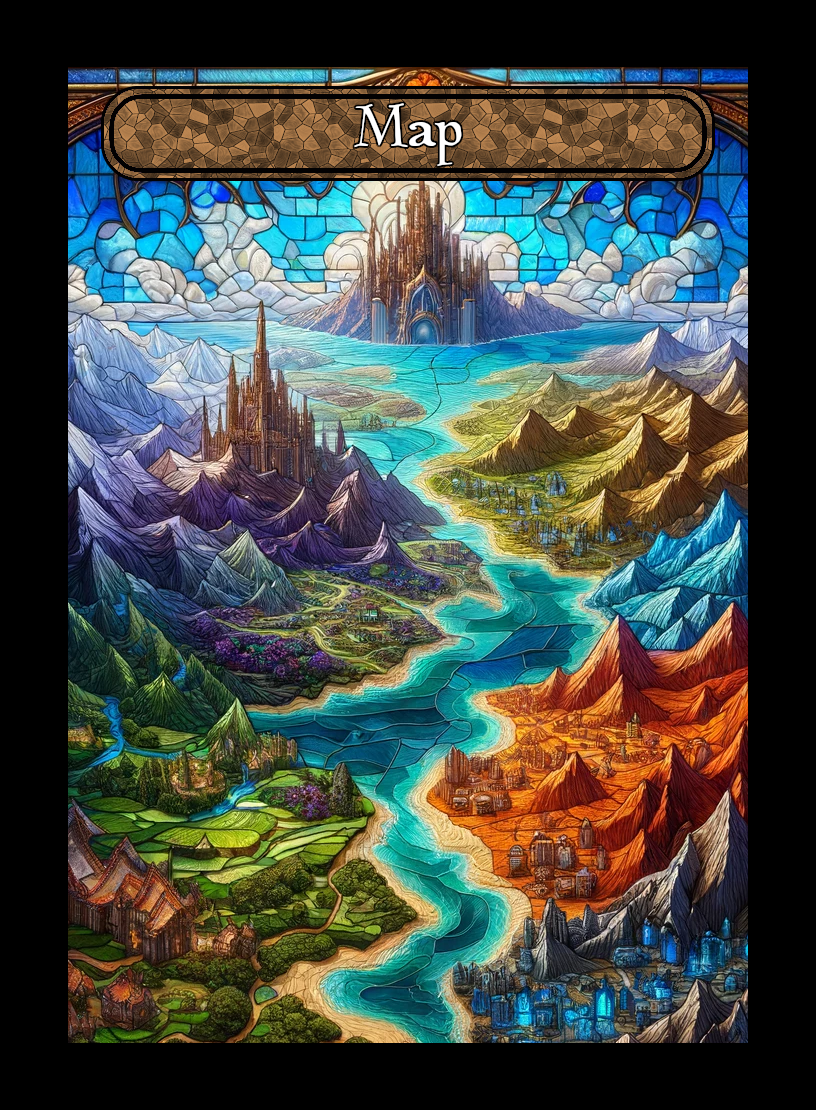 Map token - custom Stained Glass art design for tabletop gaming