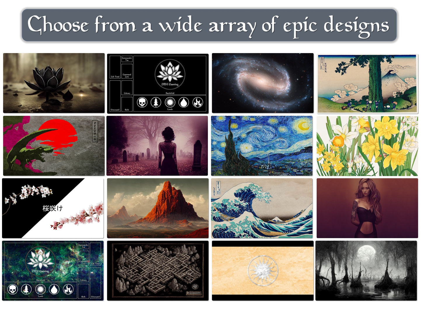 Sexy Black Dress 14" X 24" Playmat For Card, Ccg, And Tabletop Games With Magic Edh Zone Layout Option For Commander