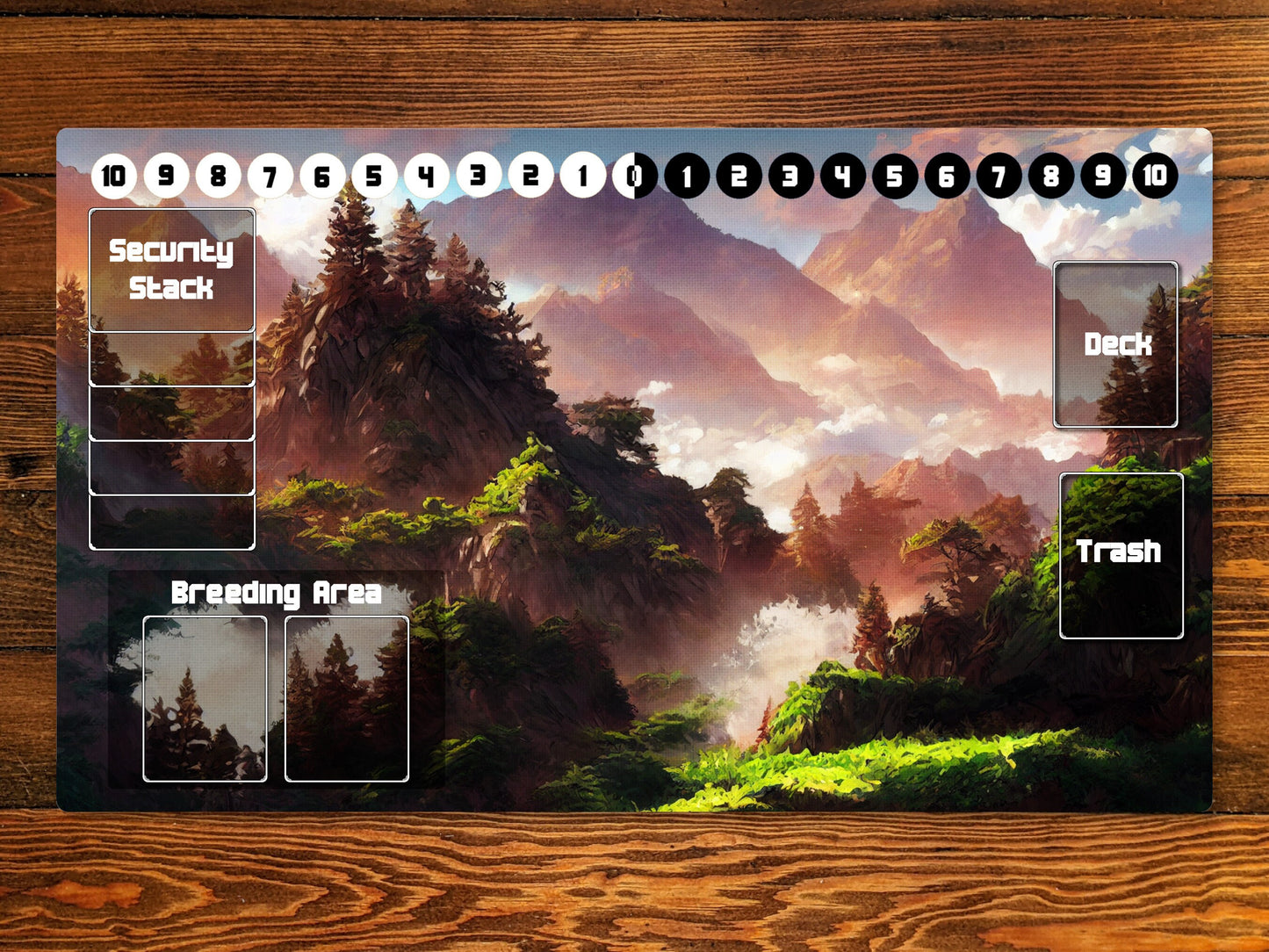 Taiga 14" X 24" Playmat For Card, Ccg, And Tabletop Games With Zone Layout Option For Commander, Edh, and other tcg games