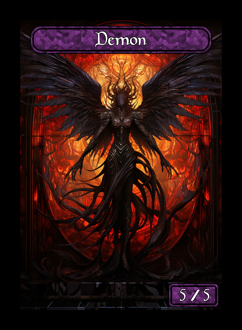 Demon Stained Glass Token