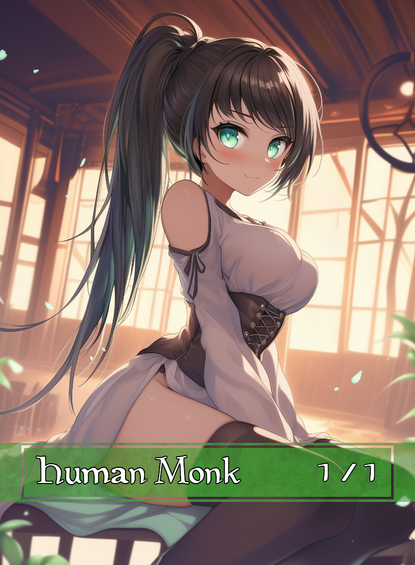 Human Monk token - custom Anime art design for tabletop gaming
