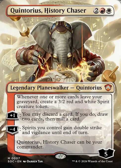 Quintorius, History Chaser (Borderless) - Secrets of Strixhaven Commander #7