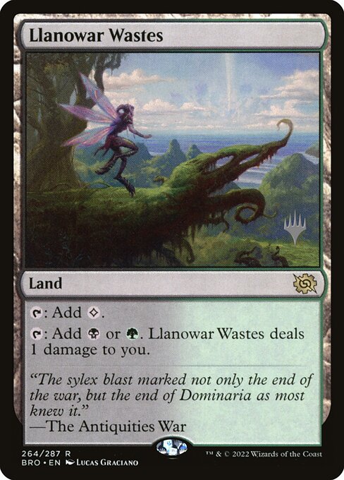 Llanowar Wastes - The Brothers' War Promos #264p