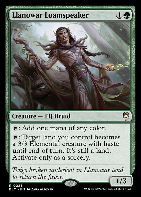 Llanowar Loamspeaker - Bloomburrow Commander #228