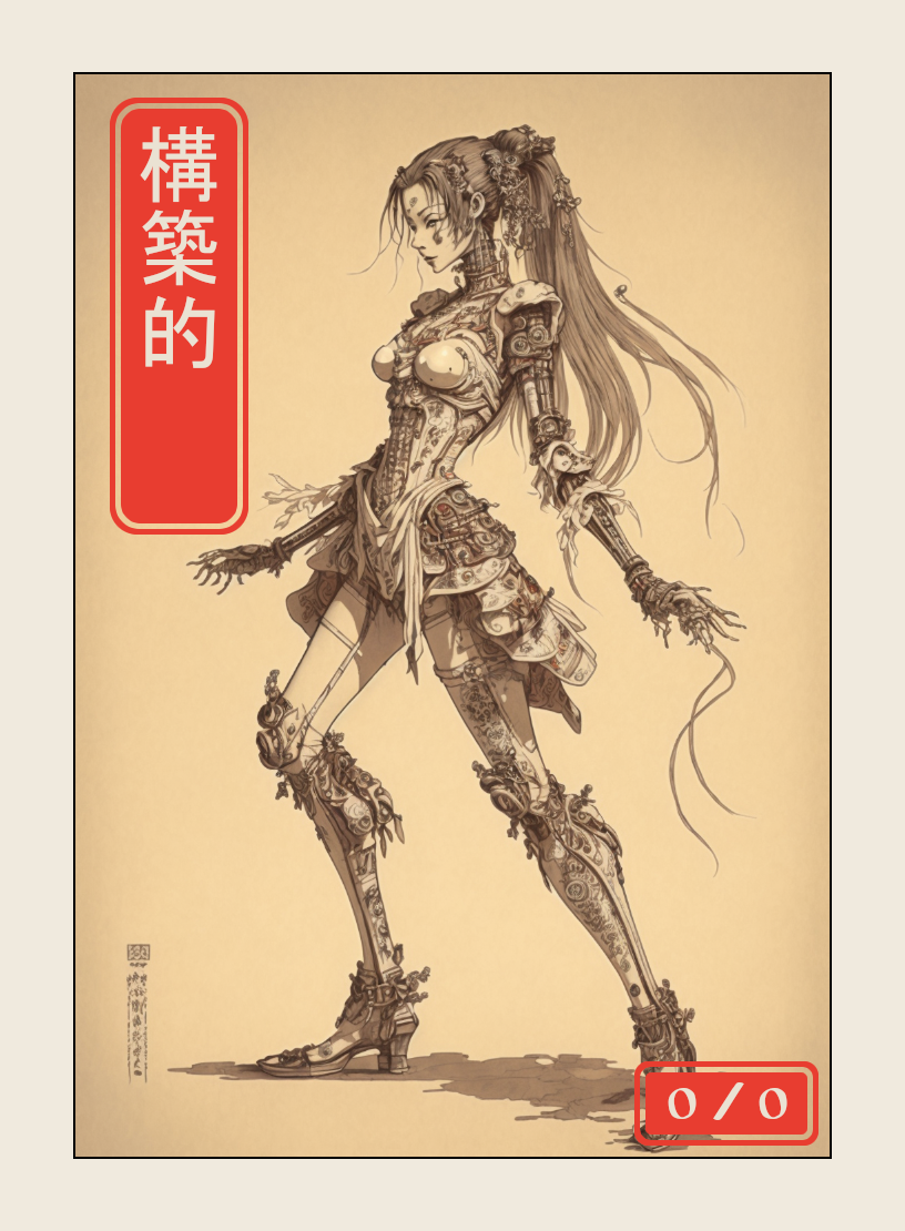 Construct token - custom Japanese art design for tabletop gaming