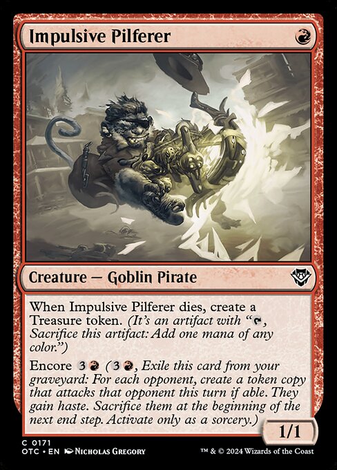 Impulsive Pilferer - Outlaws of Thunder Junction Commander #171