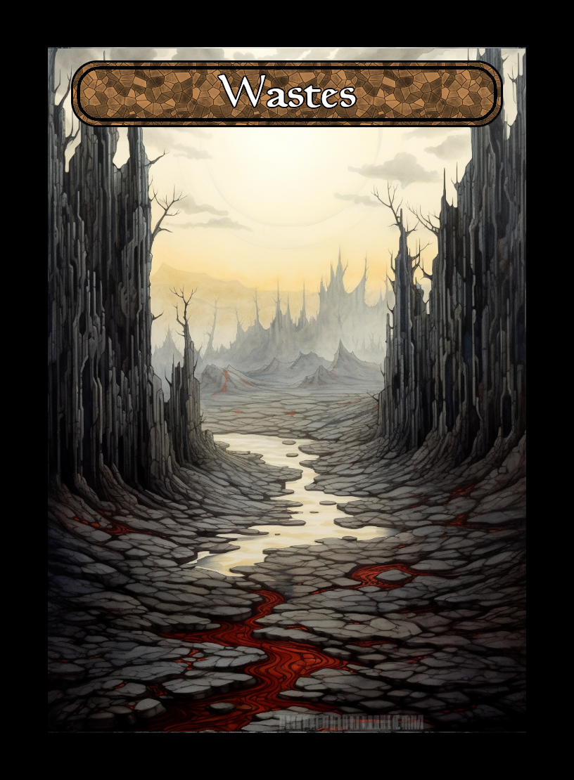 Wastes token - custom Stained Glass art design for tabletop gaming