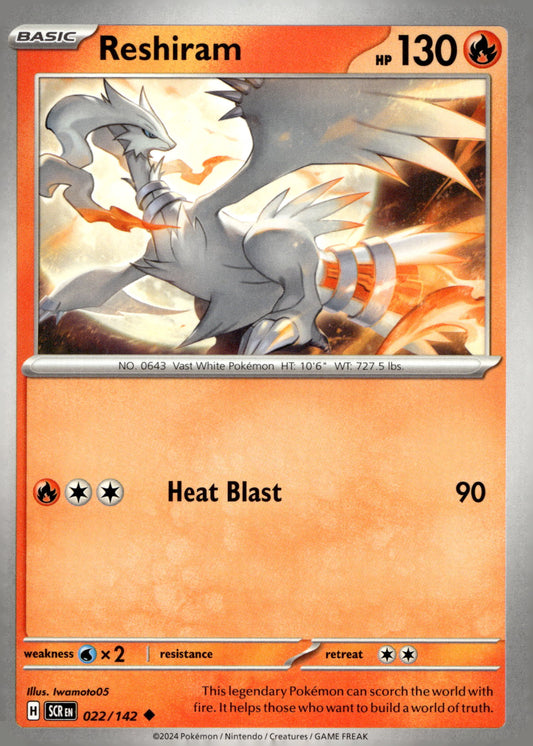 Reshiram - SV07: Stellar Crown: 022 - Near Mint - Uncommon - English