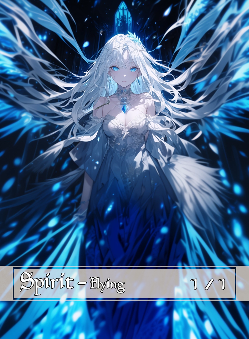 Spirit token - custom Anime art design for tabletop gaming