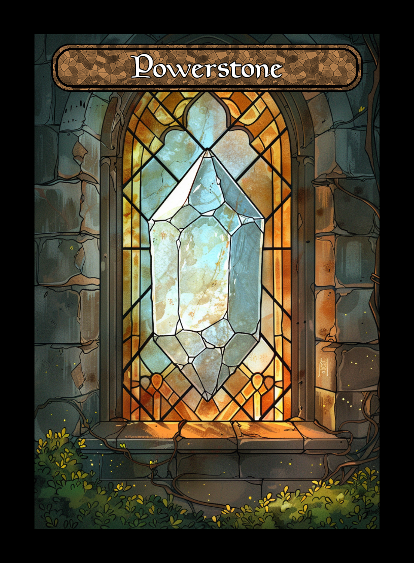 Powerstone token - custom Stained Glass art design for tabletop gaming