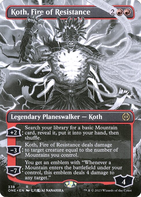 Koth, Fire of Resistance (Borderless) - Phyrexia: All Will Be One #338