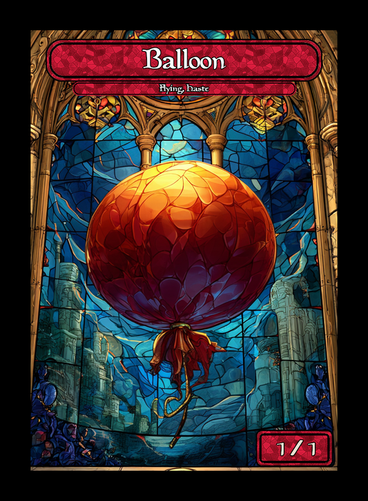 Balloon token - custom Stained Glass art design for tabletop gaming