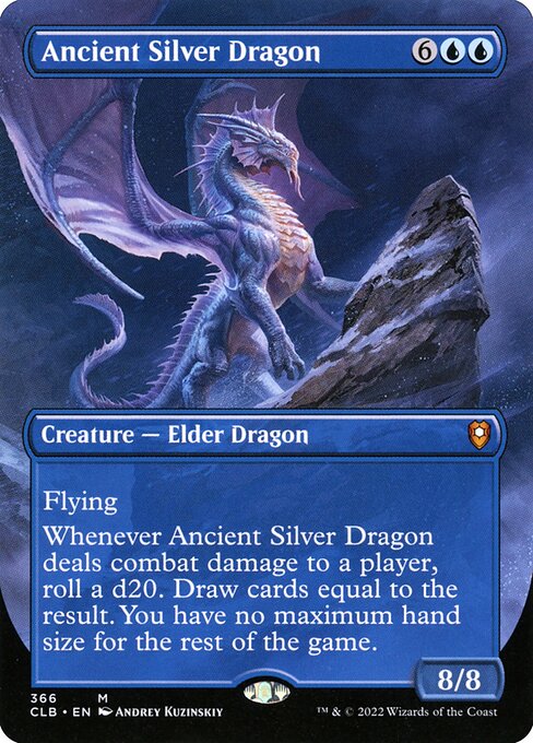 Ancient Silver Dragon (Borderless) - Commander Legends: Battle for Baldur's Gate #366