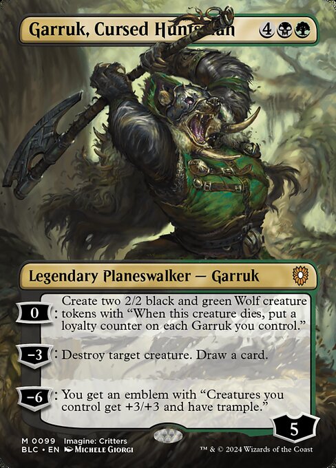 Garruk, Cursed Huntsman (Borderless) - Bloomburrow Commander #99