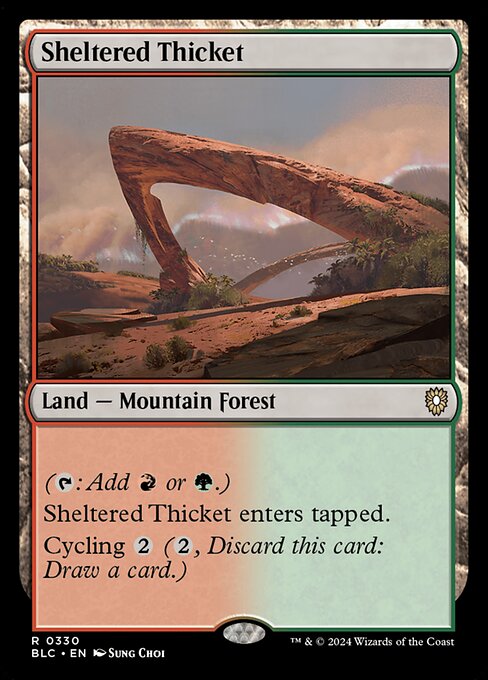 Sheltered Thicket - Bloomburrow Commander #330