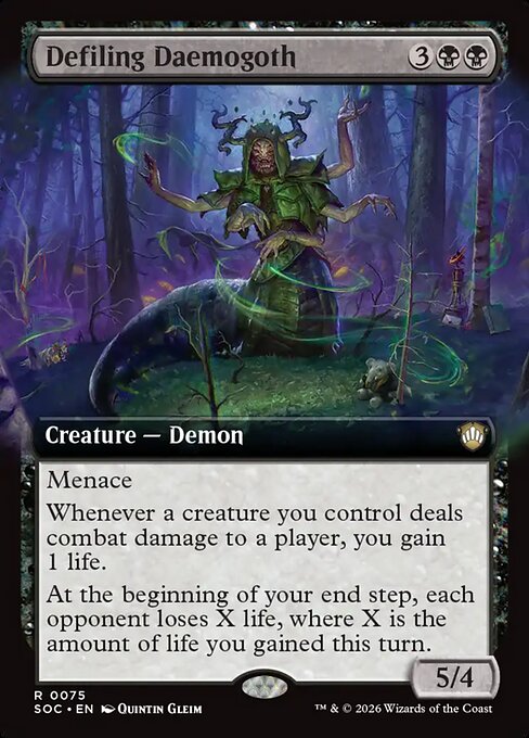 Defiling Daemogoth (Extended Art) - Secrets of Strixhaven Commander #75