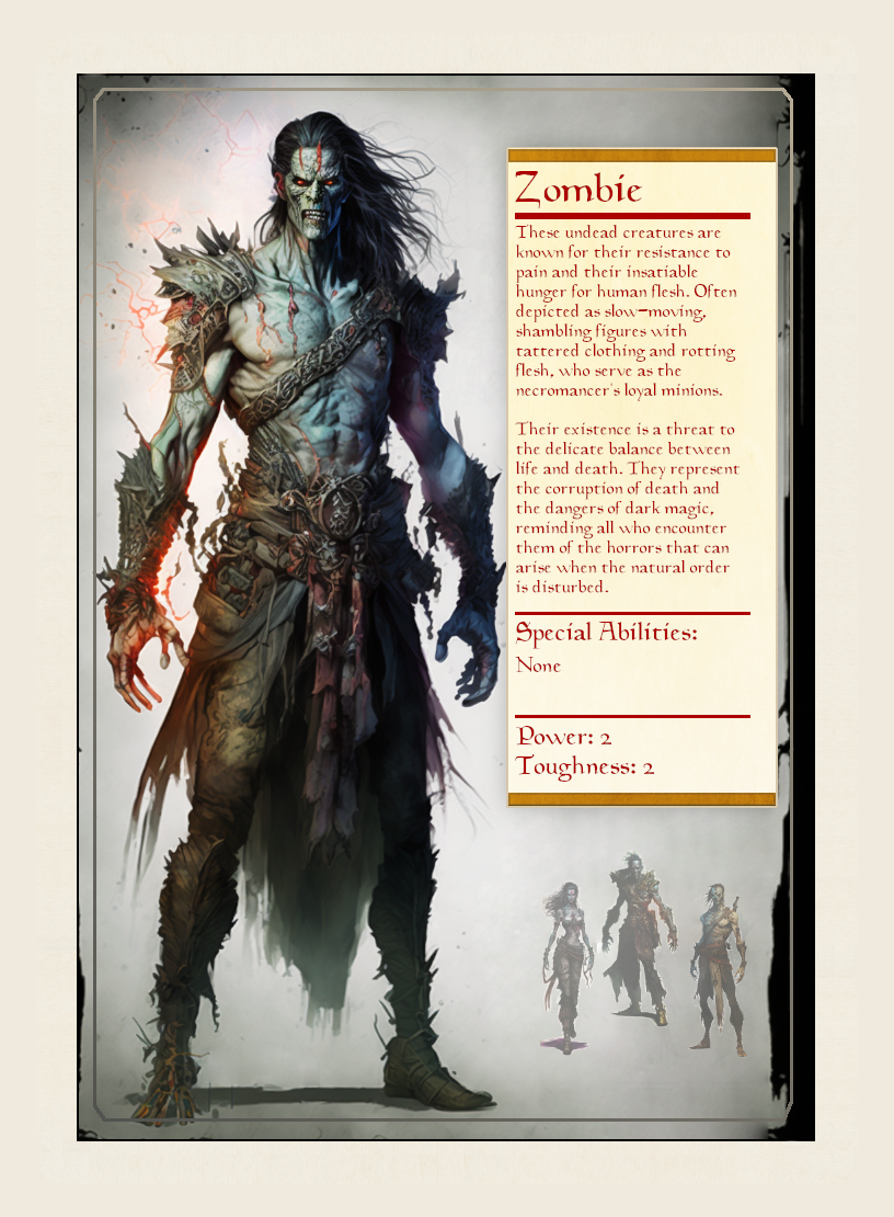 Zombie token - custom Monster Profile art design for tabletop gaming