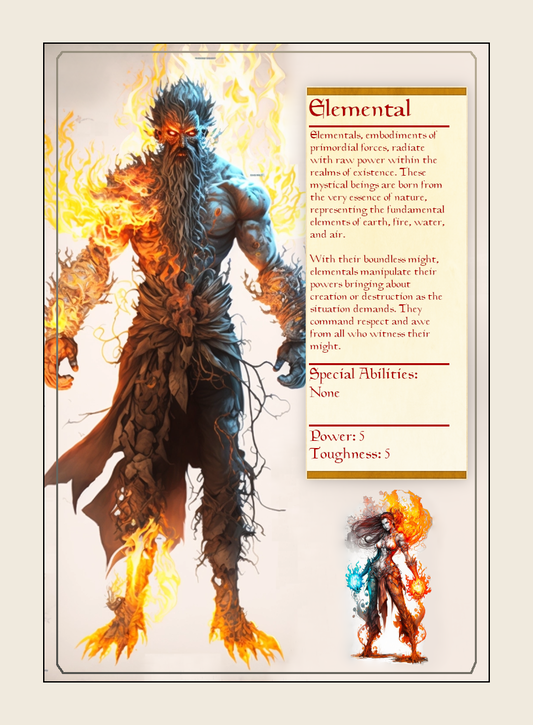 Elemental token - custom Monster Profile art design for tabletop gaming
