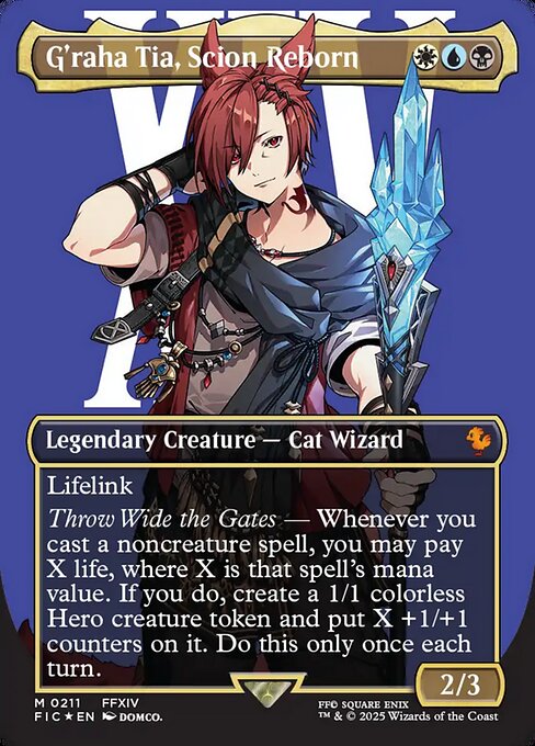 G'raha Tia, Scion Reborn (Borderless) (Surge Foil) - Final Fantasy Commander #211