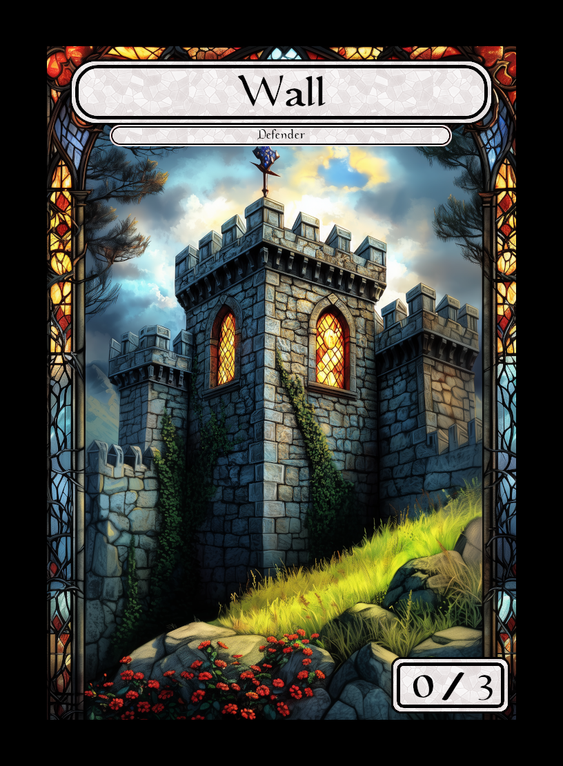 Wall token - custom Stained Glass art design for tabletop gaming