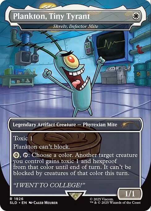 Plankton, Tiny Tyrant - Skrelv, Defector Mite (Rainbow Foil) - Secret Lair Drop #1926