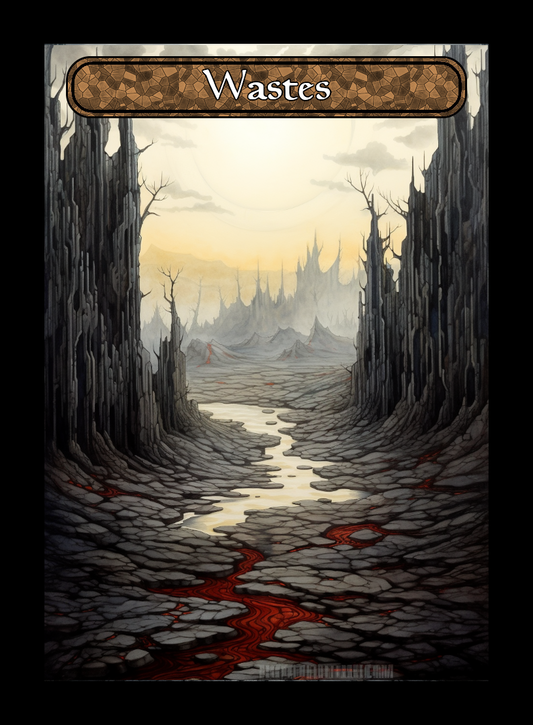 Wastes token - custom Stained Glass art design for tabletop gaming