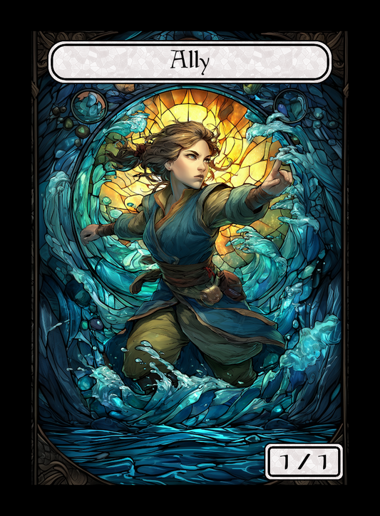 Ally token - custom Stained Glass art design for tabletop gaming